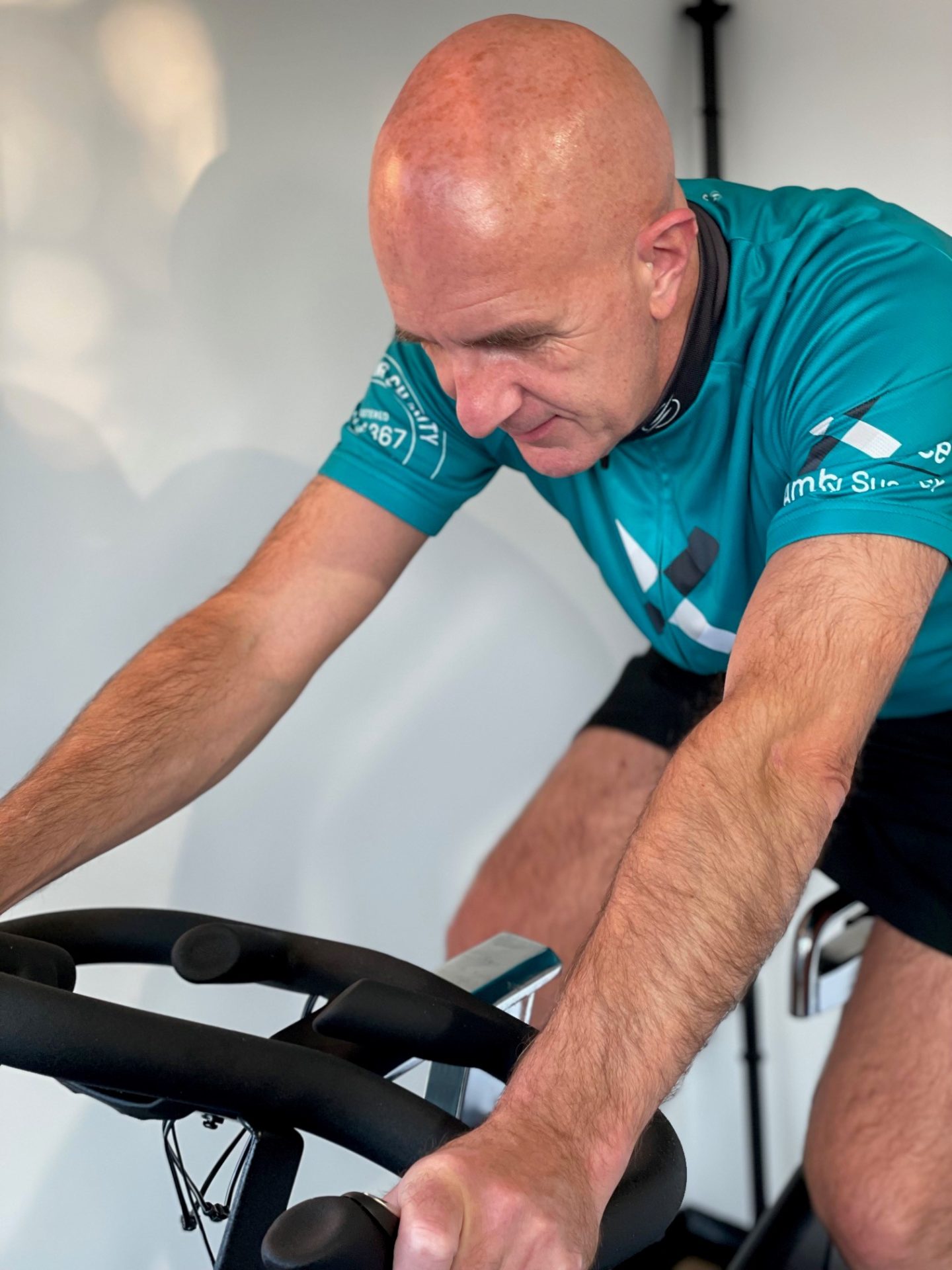 David Welch will be riding indoors as well as outdoors during October to complete his 247 miles.