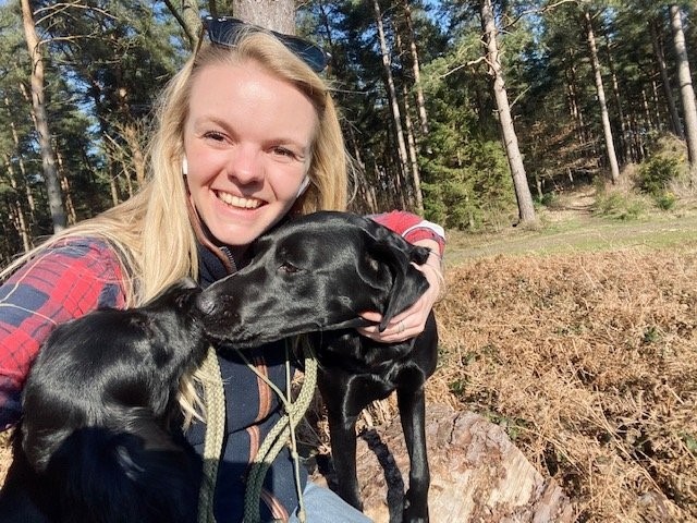 Gabriella walked 331 miles accompanied by her four-legged friends Nala and Olive